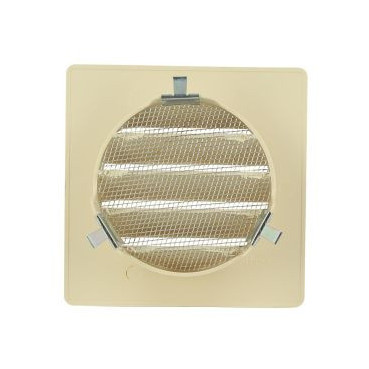 Grille de ventilation spécial façade pour tubes PVC diamètre Ø 100mm - hauteur 124mm - largeur 124mm couleur Sable Nicoll | GETM100