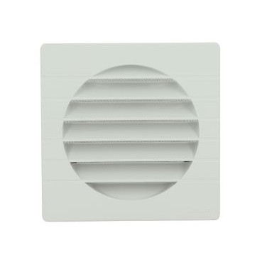 Grille de ventilation spécial façade pour tubes PVC diamètre Ø 140mm - hauteur 164mm - largeur 164mm couleur Blanc Nicoll | GETM14B