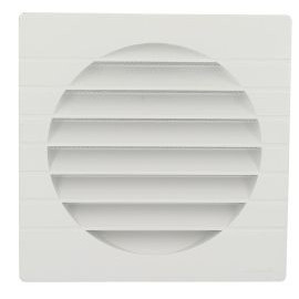 Grille de ventilation spécial façade pour tubes PVC diamètre Ø 160mm - hauteur 184mm - largeur 184mm couleur Blanc Nicoll | GETM16B