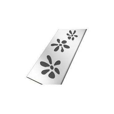 Grille de caniveaux de douche 50 mm inox Design Fleurs - largeur 50mm - longueur 345mm Nicoll | GSICAN40F