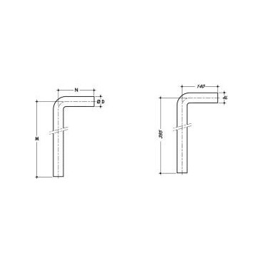 Sortie coudée PVC-C diamètre Ø 32mm - largeur 140mm Nicoll | LF3B