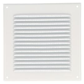 Grille de ventilation aluminium à visser carrée - persiennes avec moustiquaire - hauteur 200mm - largeur 200mm couleur Blanc Nicoll | LM2020B