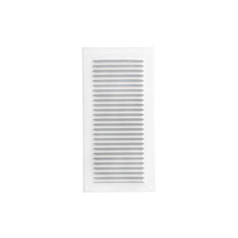 Grille de ventilation aluminium à visser rectangulaire verticale - persiennes avec moustiquaire - hauteur 300mm - largeur 150mm couleur Blanc Nicoll | LM3015B