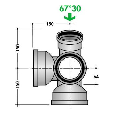 Culotte triple pour 1 WC diamètre Ø 100mm Nicoll | NAM55