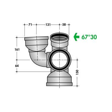 Culotte triple pour 1 WC diamètre Ø 100mm Nicoll | NAMC55