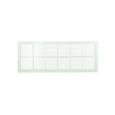 Grille de ventilation à visser ou à coller classique extra-plate rectangulaire - hauteur 131mm - largeur 337mm couleur Blanc Nicoll | PB201