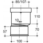 Image du produit : Raccord pour WC sortie droite excentrée diamètre Ø 85mm x 107mm x 100mm Nicoll | QW810E