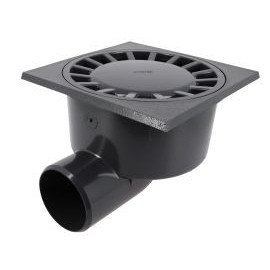 Siphon standard sortie horizontale diamètre Ø 100mm x 90mm x 230mm - hauteur 192mm - largeur 250mm - longueur 250mm couleur Gris anthracite Nicoll | SC1925