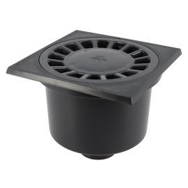 Siphon à grande garde d'eau sortie verticale diamètre Ø 50mm x 40mm x 139mm - largeur 150mm - longueur 150mm couleur Gris anthracite Nicoll | SC54