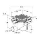 Image du produit : Siphon pour sols carrelés nouvelle génération avec grille et cadre inox 304 sortie horizontale diamètre Ø 40mm x 50mm - largeur 150mm - longueur 150mm Nicoll | SICAX15IHC