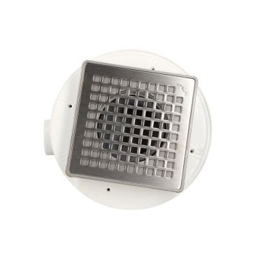 Siphon pour sols carrelés nouvelle génération avec grille et cadre inox 304 sortie horizontale diamètre Ø 40mm x 50mm - largeur 150mm - longueur 150mm Nicoll | SICAX15IHC