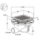 Image du produit : Siphon pour sols carrelés nouvelle génération avec grille et cadre inox 304 sortie horizontale diamètre Ø 40mm x 50mm - largeur 150mm - longueur 150mm Nicoll | SICAX15IHNC