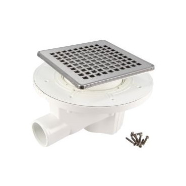 Siphon pour sols carrelés nouvelle génération avec grille et cadre inox 304 sortie horizontale diamètre Ø 40mm x 50mm - largeur 150mm - longueur 150mm Nicoll | SICAX15IHNC