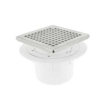 Siphon pour sols carrelés nouvelle génération avec grille et cadre inox 304 sortie verticale diamètre Ø 40mm x 50mm - largeur 150mm - longueur 150mm Nicoll | SICAX15IVC