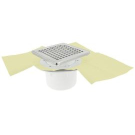 Siphon pour sols carrelés nouvelle génération avec grille et cadre inox 304 sortie verticale diamètre Ø 40mm x 50mm - largeur 150mm - longueur 150mm Nicoll | SICAX15IVNC