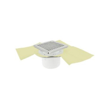 Siphon pour sols carrelés nouvelle génération avec grille et cadre inox 304 sortie verticale diamètre Ø 40mm x 50mm - largeur 150mm - longueur 150mm Nicoll | SICAX15IVNC