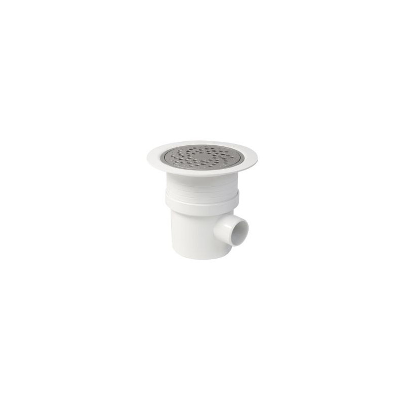 Siphon p/revetement sol plastique grille alu. diamètre Ø 50mm x 63mm Nicoll | SITARAL