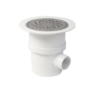 Siphon p/revetement sol plastique grille alu. diamètre Ø 50mm x 63mm Nicoll | SITARAL