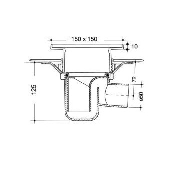 Siphons pour receveurs prêts à carreler nid d'abeille diamètre Ø 50mm - largeur 150mm - longueur 150mm Nicoll | SRAC15IH