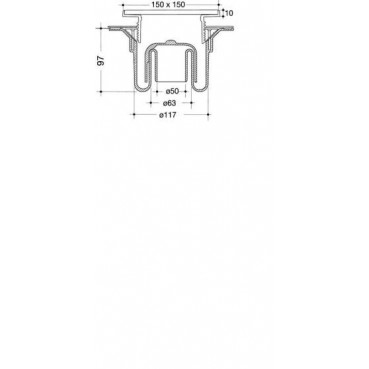 Siphons pour receveurs prêts à carreler nid d'abeille diamètre Ø 50mm - largeur 150mm - longueur 150mm Nicoll | SRAC15IV