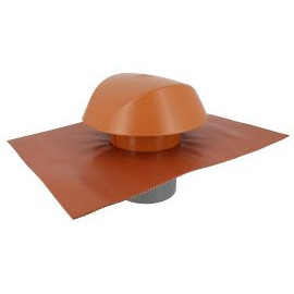 Chapeau de ventilation avec collerette d'étanchéité Atemax diamètre Ø 125mm couleur Rouge Terracotta Nicoll | VVE12T