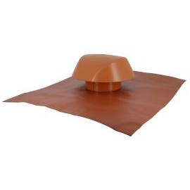 Chapeau de ventilation avec grande collerette d'étenchéité Atemax diamètre Ø 125mm - largeur 550mm - longueur 500mm couleur Rouge Terracotta Nicoll | VVF12T