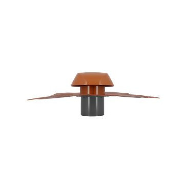 Chapeau de ventilation avec grande collerette d'étenchéité Atemax diamètre Ø 125mm - largeur 550mm - longueur 500mm couleur Rouge Terracotta Nicoll | VVF12T