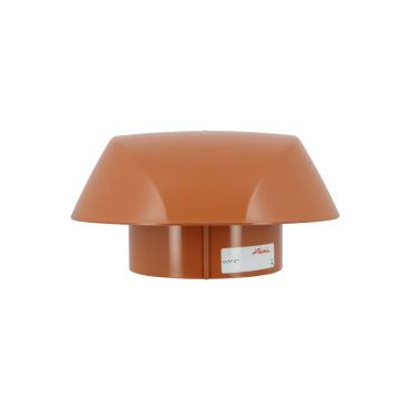 Chapeau de ventilation simple avec moustiquaire Atemax diamètre Ø 125mm couleur Rouge Terracotta Nicoll | VVM12T