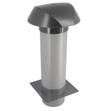 Chapeau de ventilation avec platine toit plat Atemax diamètre Ø 160mm - largeur 247mm - longueur 247mm couleur Gris anthracite Nicoll | VVP16A