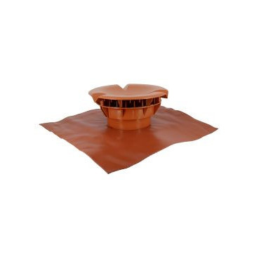 Chapeau aéraulique avec collerette d'étanchéité Atemax diamètre Ø 160mm - largeur 550mm - longueur 500mm couleur Rouge Terracotta Nicoll | VXE16T