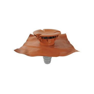 Chapeau aéraulique avec adaptateur tuile à douille Atemax diamètre Ø 160mm - largeur 550mm - longueur 500mm couleur Rouge Terracotta Nicoll | VXMD16T