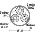 Image du produit : Joint p/chutunic 125x50x40x32 diamètre Ø 125mm x 50mm x 40mm x 32mm Nicoll | XUNJ