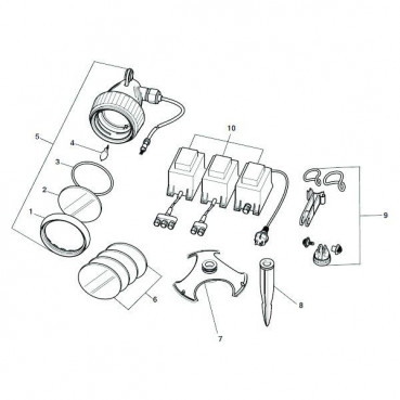 Kit 3 projecteurs LED LUNAQUA avec transformateur OASE | 57035