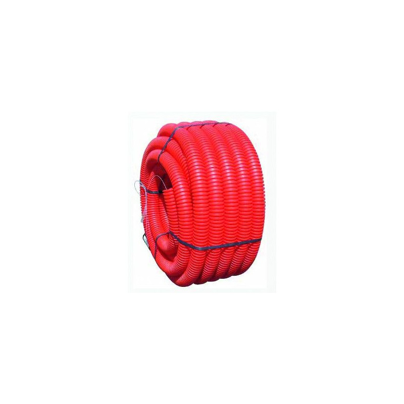 Gaine TPC annelée - 40 mm - ROUGE - COURONNE 50M ELYDAN | 7378