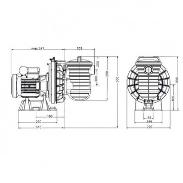 Pompe filtration Sta-Rite triphasée - STARITE HD - 0.55kW PENTAIR | P-STRHD-073