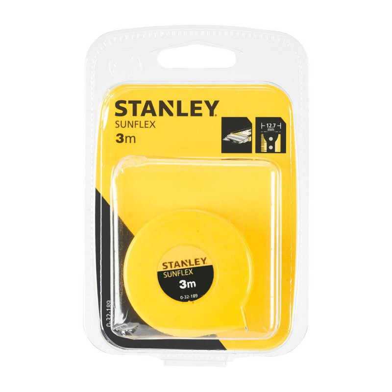 Mesure mètre ruban Stanley Sunflex 3 m x 12.7 mm boîtier ABS antichoc