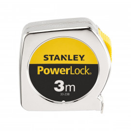 Mètre à ruban de chantier Stanley 3 mètres x 12,7mm powerlock classic ABS - largeur 9 cm - Hauteur 15 cm - longueur 3 cm | 0-33-238