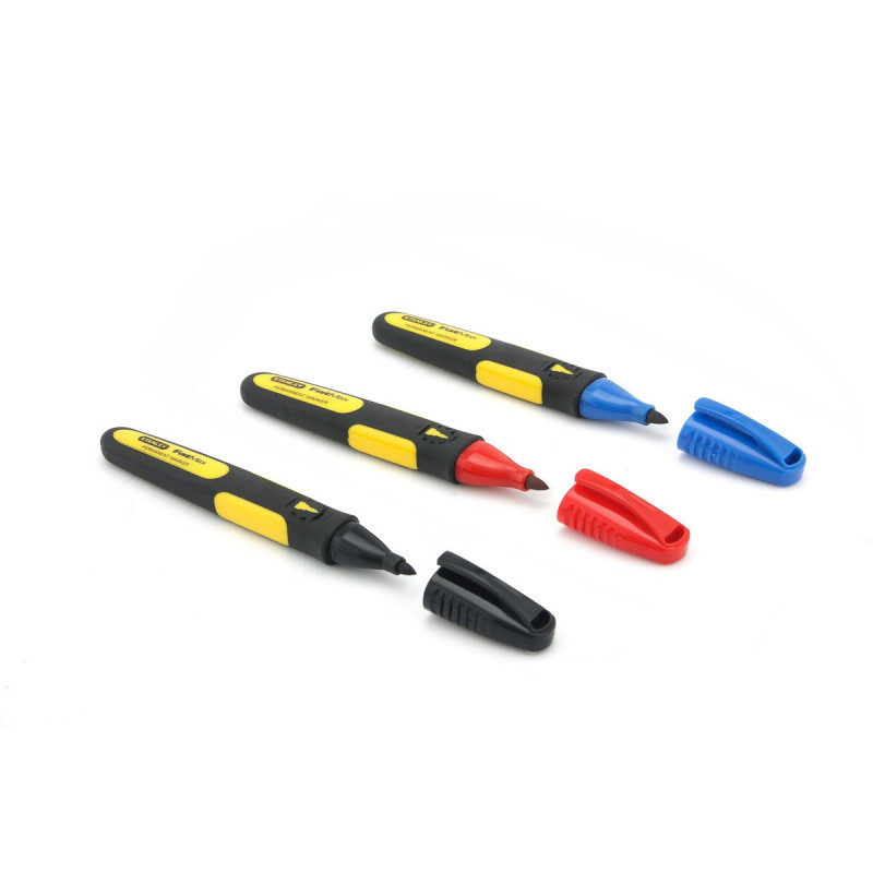 Marqueur pointe fine - 3 couleurs - conditionnement 3 pièces - FATMAX Stanley | 0-47-322