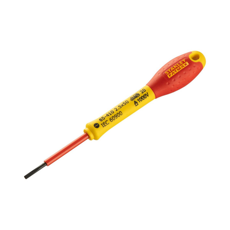 Tournevis Stanley électricien isolé 1000 Volts 3,5 x 75mm FATMAX | 0-65-411