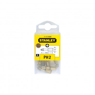 Embouts torsion phillips 25mm - 1/4" gamme professionnelle - longueur 25 mm Stanley | 1-13-689