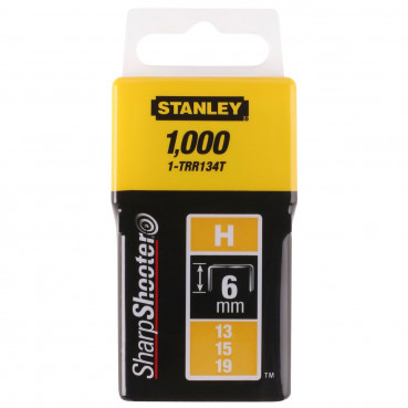 Agrafes 6mm type H - boite de 1000 pièces Stanley | 1-TRR134T