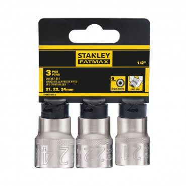 Jeu de douilles 1/2" 6 pans 21 - 22 - 24mm FATMAX - 3 pieces Stanley | FMMT17095-0