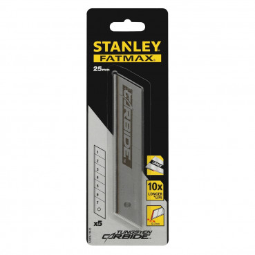 Lames de cutter 25mm FATMAX au carbure de tungstene - conditionnement 5 lames Stanley | STHT0-11825