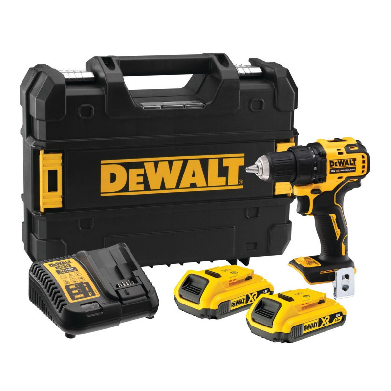 Perceuse visseuse Dewalt compact - XR - sans fil - 18 Volts - 2Ah li-ion brushless - mandrin plastique | DCD708D2T-QW