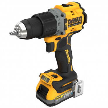 Perceuse visseuse Dewalt percussion compacte - XR - sans fil - 18 Volts - 1,7Ah li-ion brushless - powerstack | DCD805E2T-QW