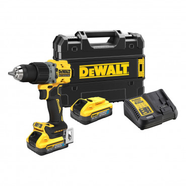 Perceuse visseuse Dewalt percussion compacte - XR - sans fil - 18 Volts - 5Ah li-ion brushless powerstack | DCD805H2T-QW