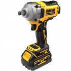 Image du produit : Boulonneuse à chocs Dewalt compacte 1/2" - XR - sans fil - 18 Volts - 5Ah li-ion brushless jonc de sécurité | DCF891P2G-QW