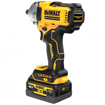 Boulonneuse à chocs Dewalt compacte 1/2" - XR - sans fil - 18 Volts - 5Ah li-ion brushless jonc de sécurité | DCF891P2G-QW