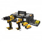 Image du produit : Kit pack 2 outils Dewalt perceuse visseuse percussion sans fil DCD709 + Visseuse à chocs Dewalt DCF809 XR 18 Volts 1,7Ah Li-Ion Brushless POWERSTACK | DCK2062E2T-QW