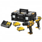 Image du produit : Kit 2 outils XR Dewalt 12 Volts perceuse visseuse percussion DCD706 sans fil - Visseuse à chocs Dewalt DCF801 - 2 batteries 3Ah li-ion | DCK2111L2T-QW